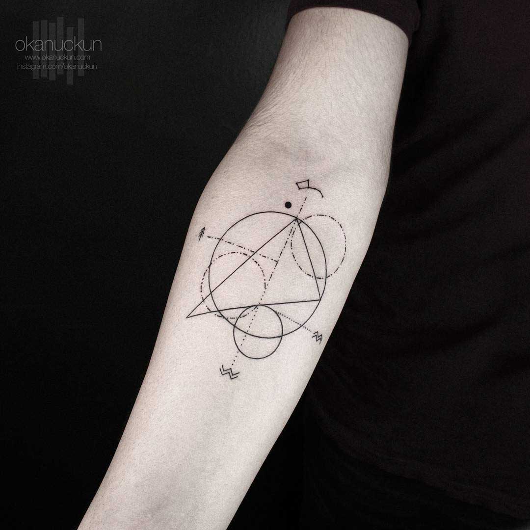 inner elbow tattoo geometrical