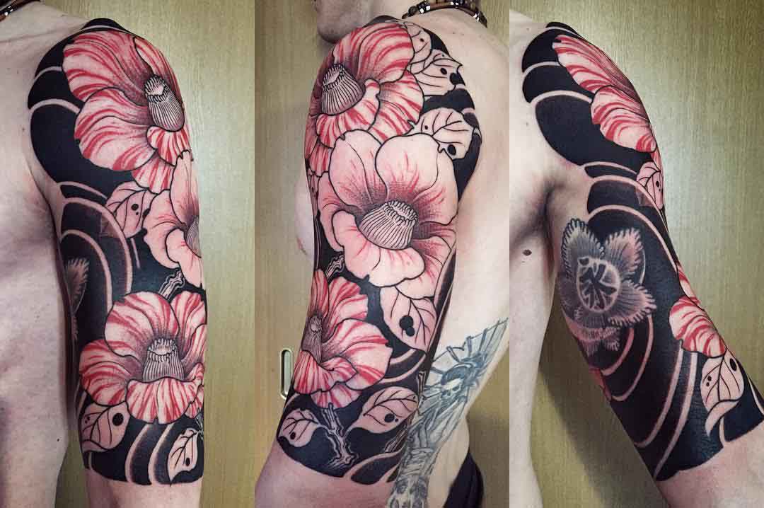 Japanese Half Sleeve Tattoo by gakkinx