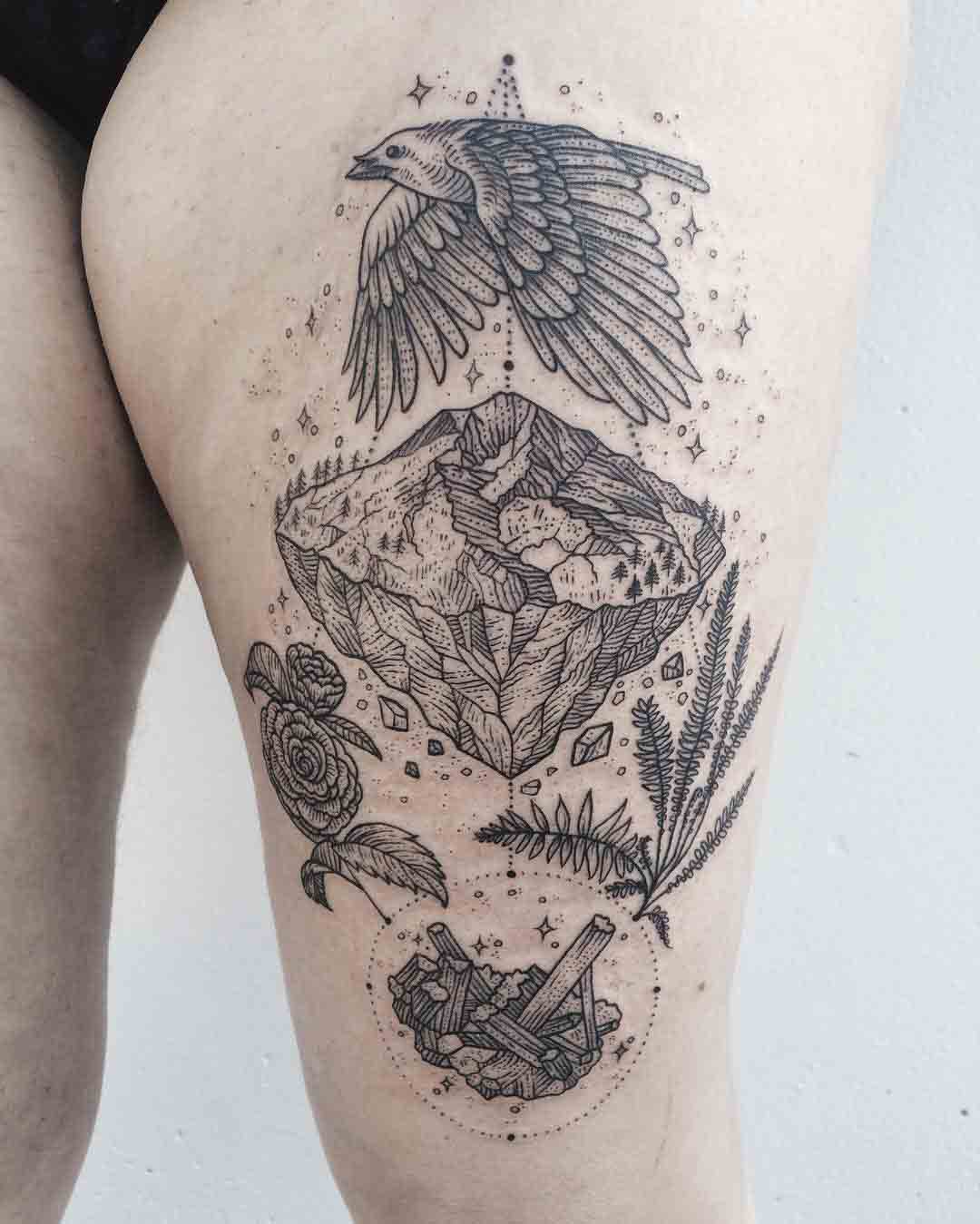 thigh tattoo with meaning