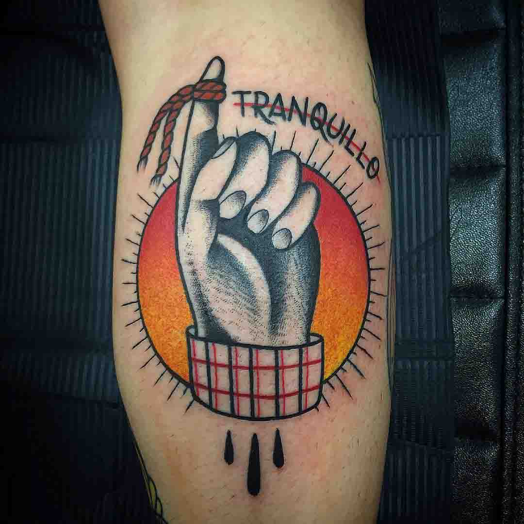 pointing finger tattoo traditional