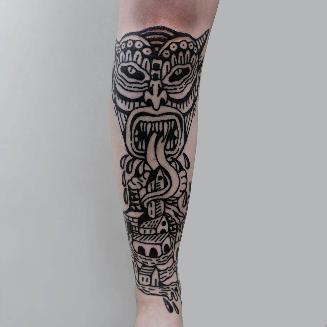 Plague Etching Tattoo by roblaketattoo