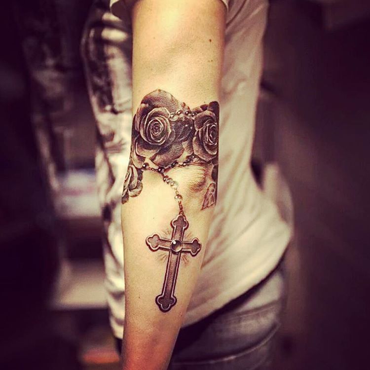 Rosary Tattoo on Arm by niki23gtr