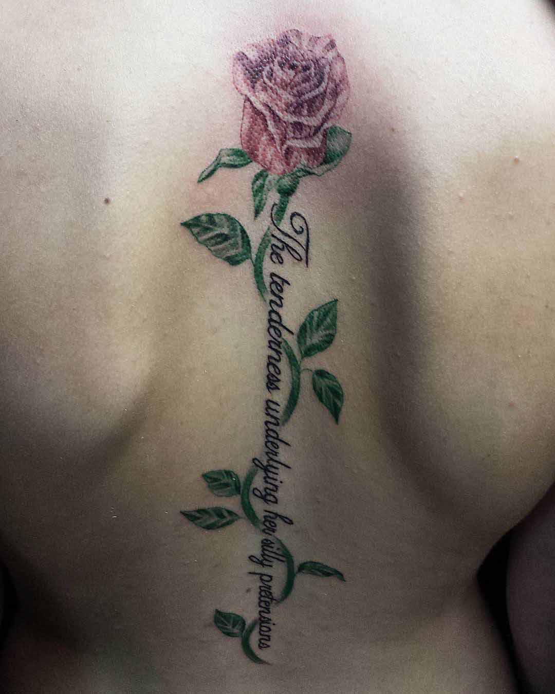 Rose Spine Tattoo by cassidyshay_tattoo. 