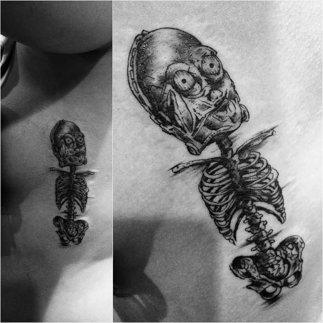 C3PO tattoo skeleton star wars