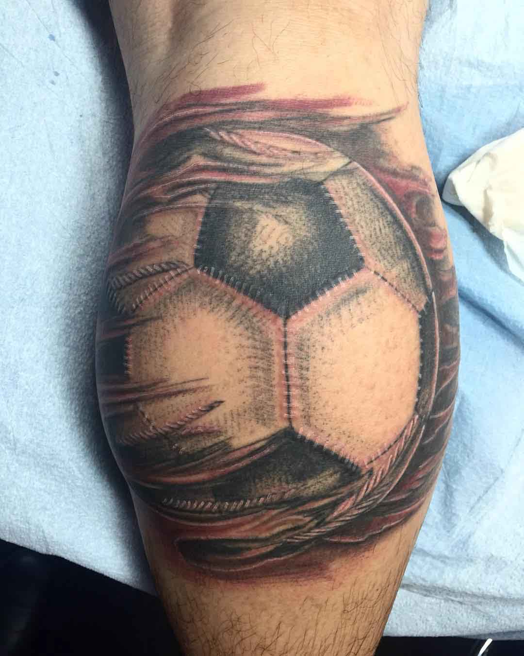 Soccer Ball Tattoo by @juliantattooer