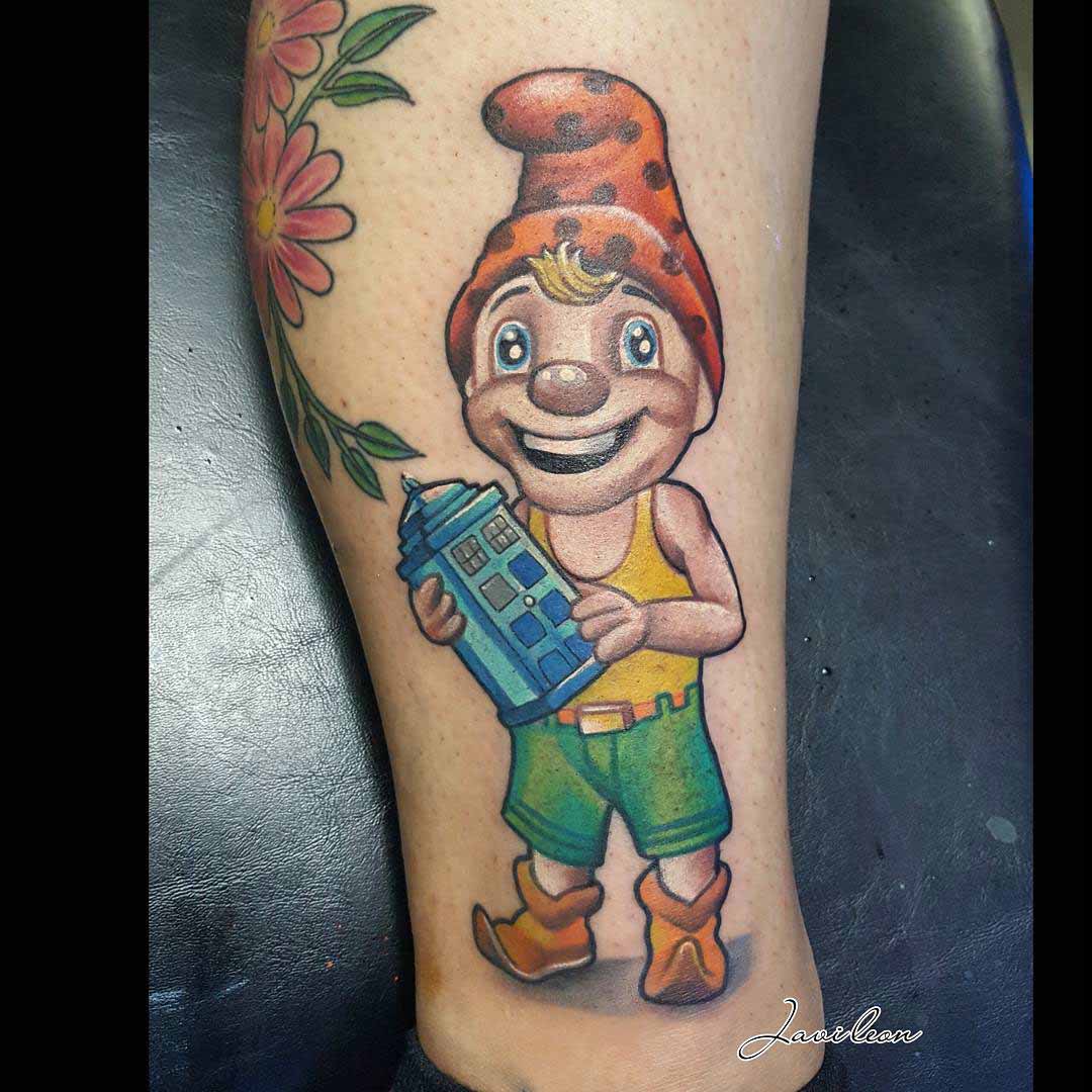 new school tattoo gnome