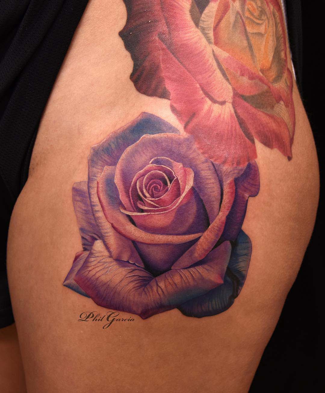 rose tattoo purple