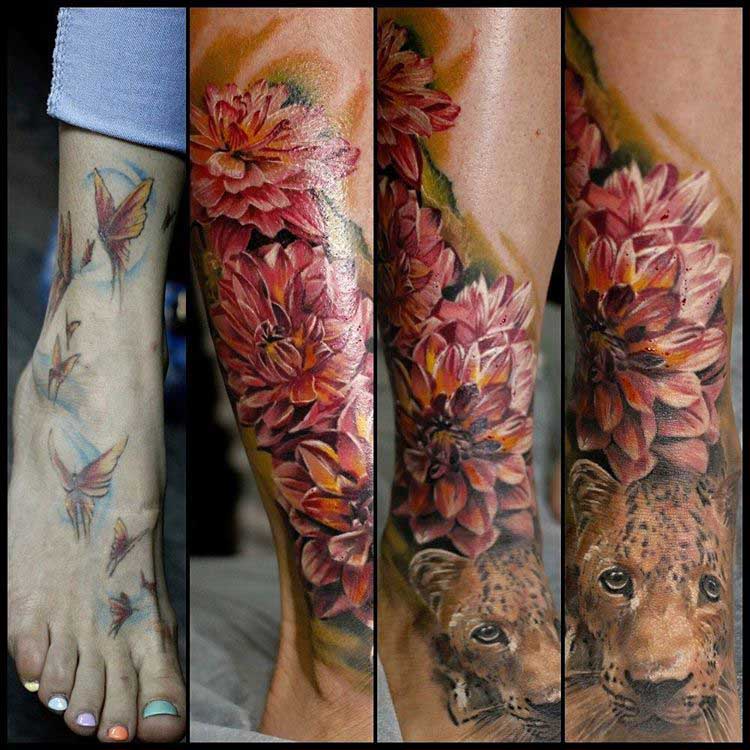 ankle to foot tattoo cover-up