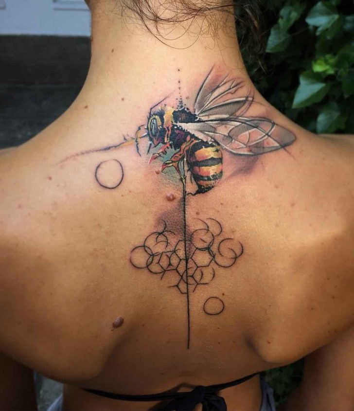 Wasp Tattoo on Lower Neck Best Tattoo Ideas Gallery