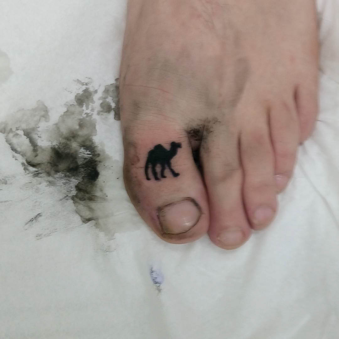 Camel Tattoo on Toe by Becker Custom Art
