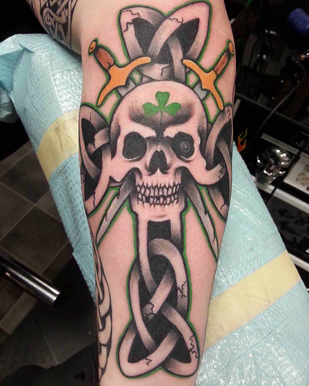 Celtic Cross Skull Tattoo by tony666c