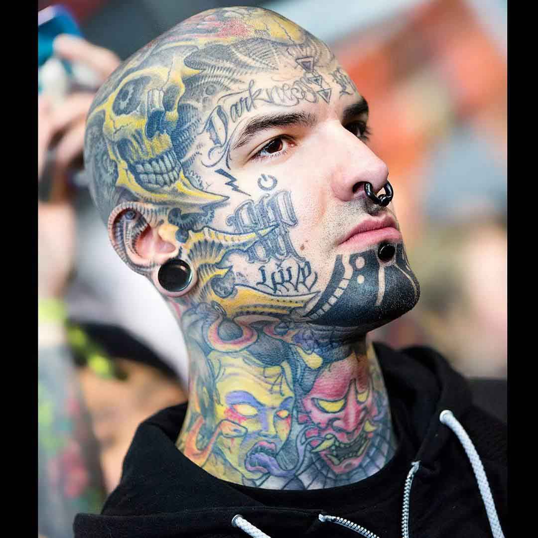 Chin Tattoo Blackwork by Jon C-X