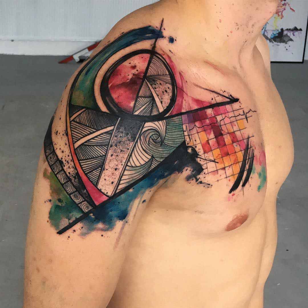 freehand tattoo on shoulder