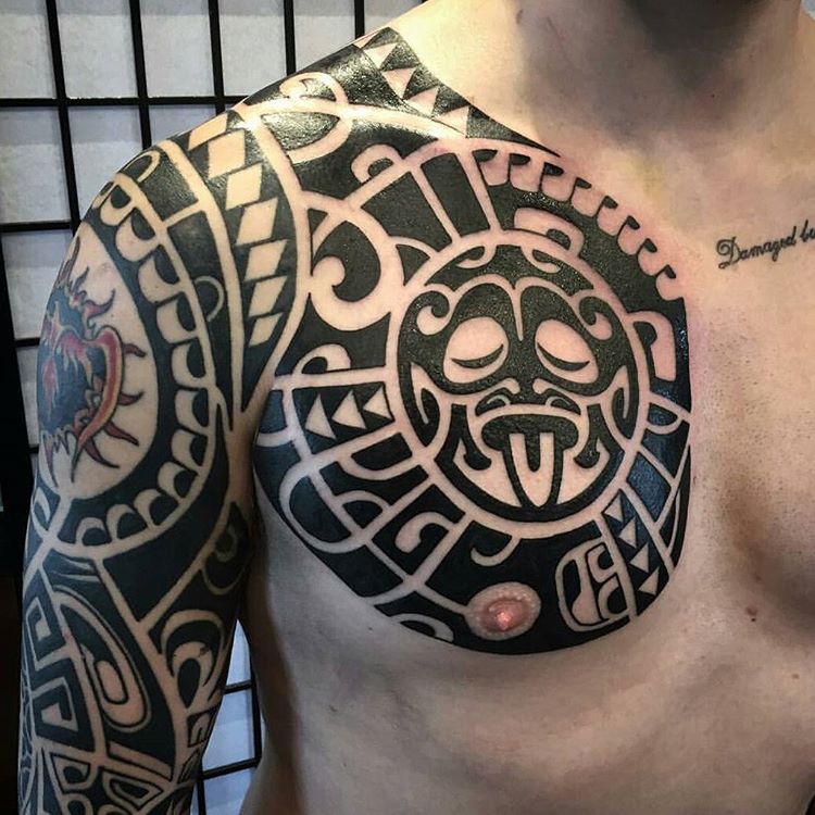 Maori Chest Tattoo by Christopher Kenyon