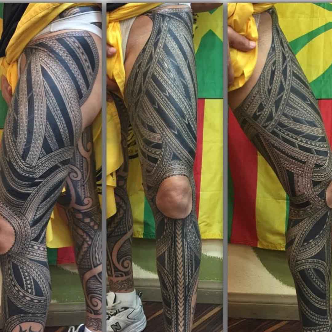 Maori Tattoo Leg Kahilitatau