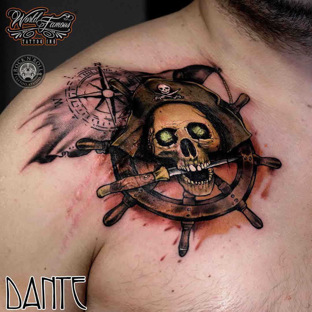 skull tattoo pirate stern