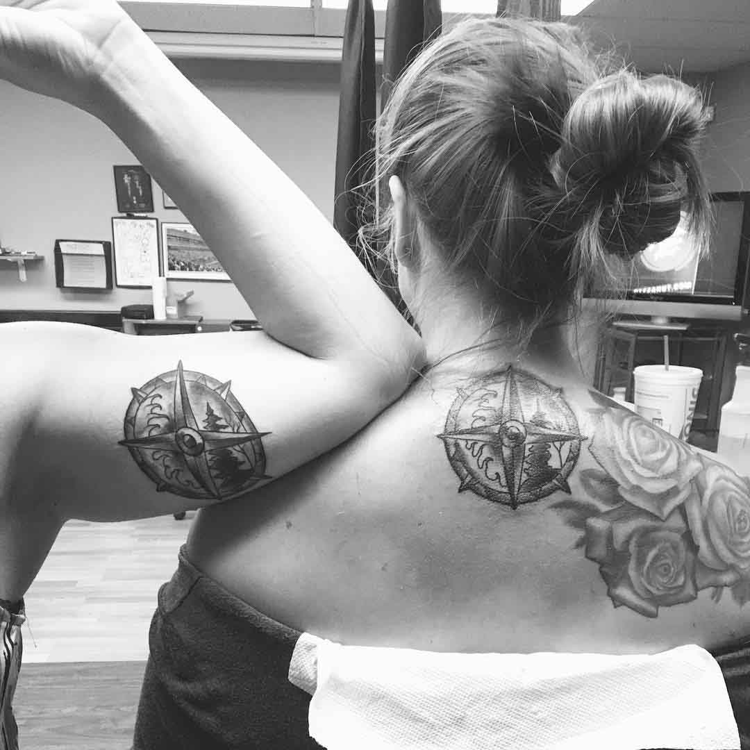 Sisters Tattoos Compass
