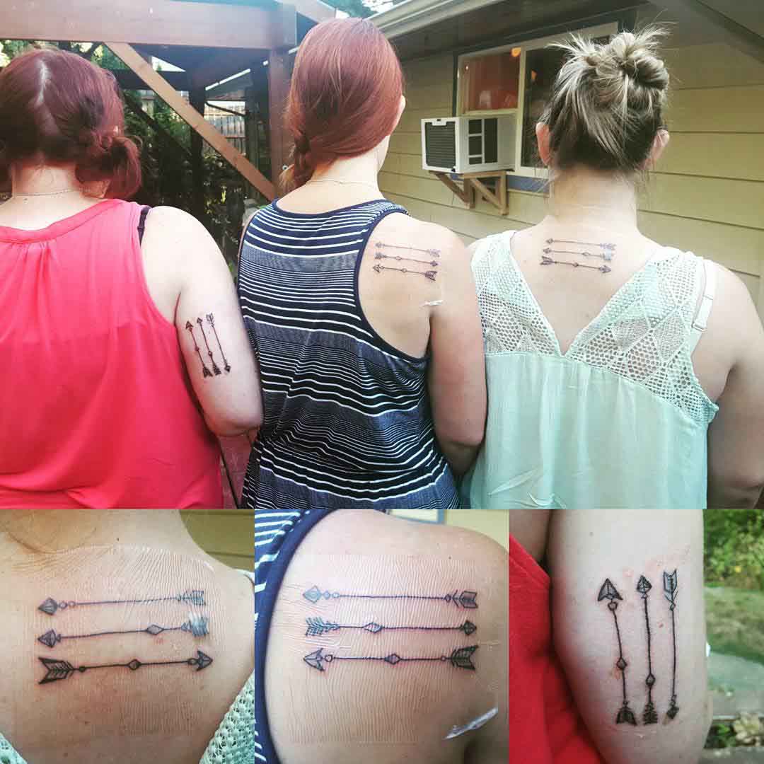 Three Arrows Tattoos for Sisters