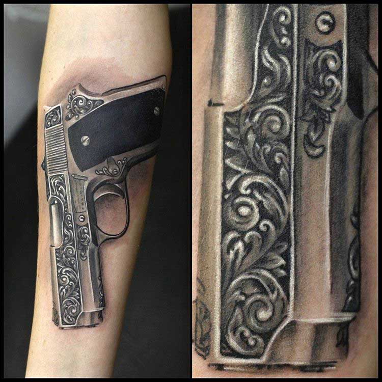 cool gun tattoo
