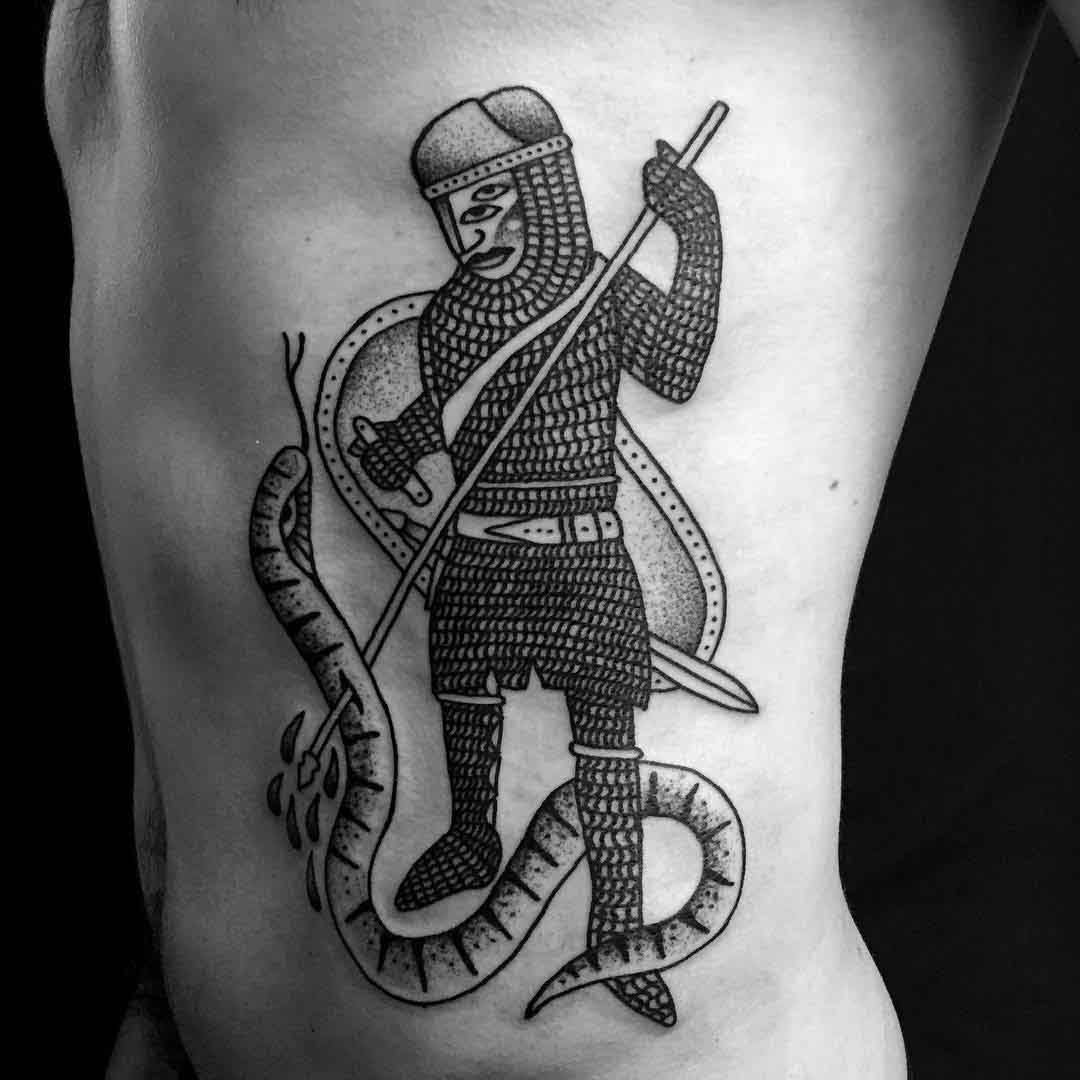 Medieval knight tattoo by adam sage  Tattoogridnet