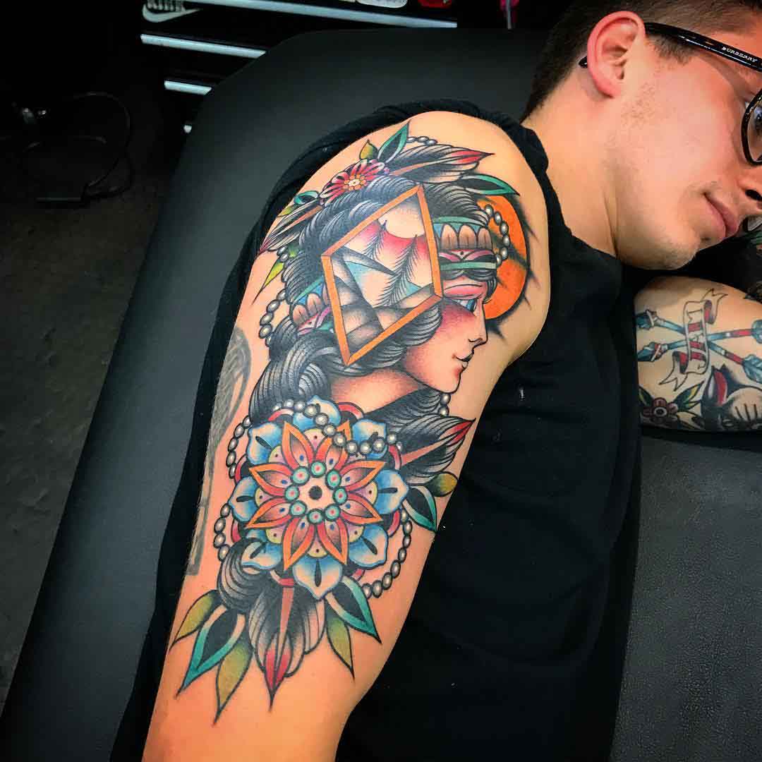 shoulder tattoo neo-traditional