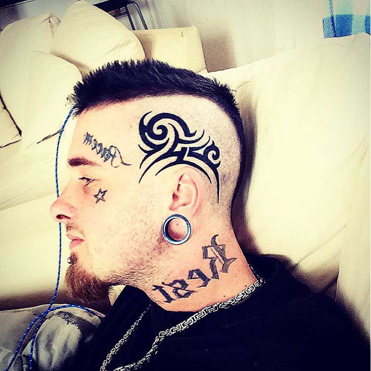 head tattoo tribal