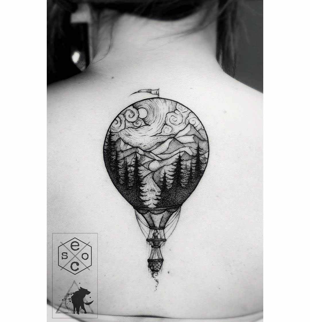 back tattoo air balloon