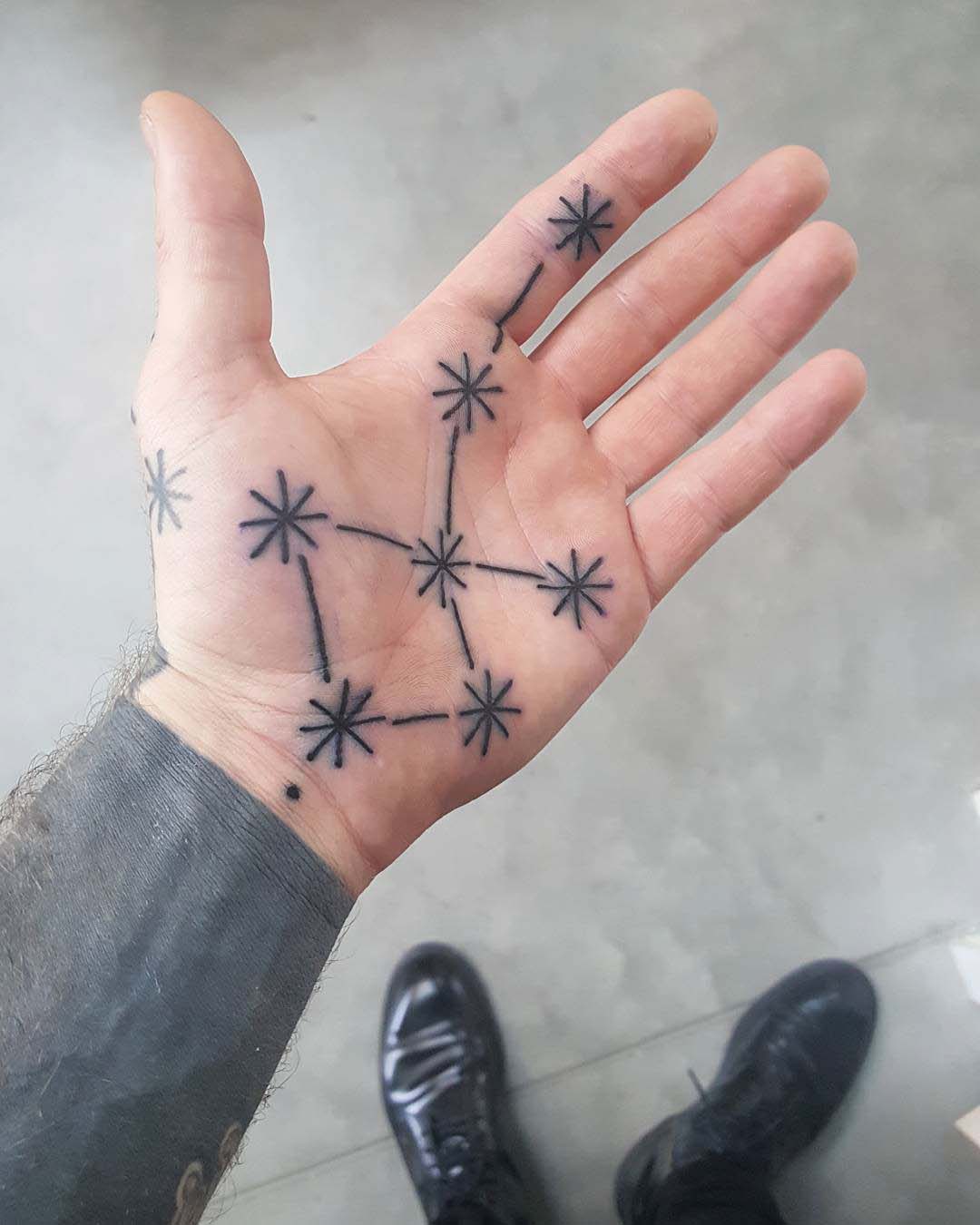 palm tattoo constellation