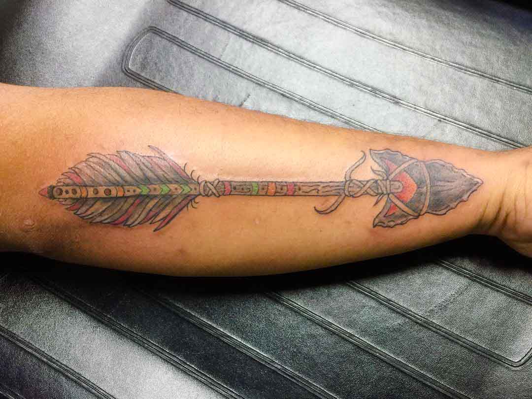 Arrow tattoo on the forearm by Deborah Pow  Tattoogridnet