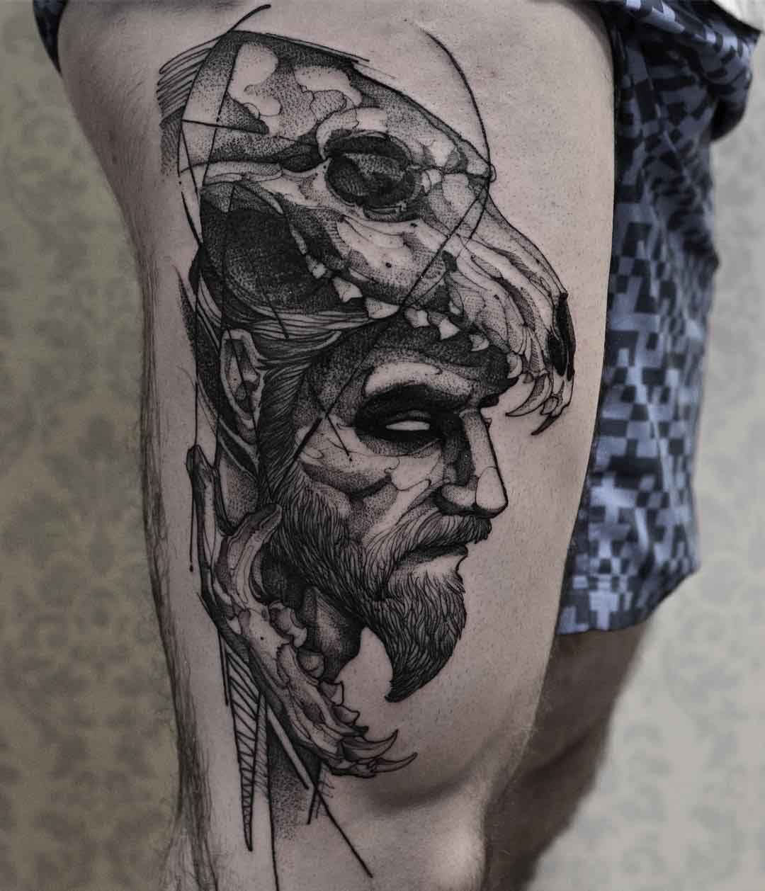 Skull Guys Hand Tattoo