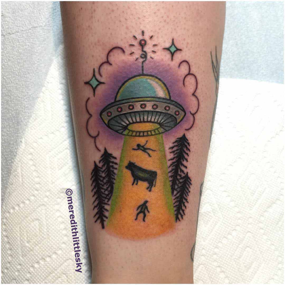 saucer UFO tattoo