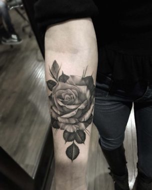 Black and Grey Rose Tattoo on Arm - Best Tattoo Ideas Gallery