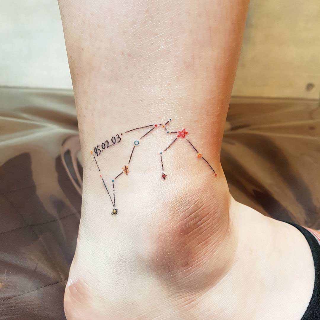 ankle tattoo constellation