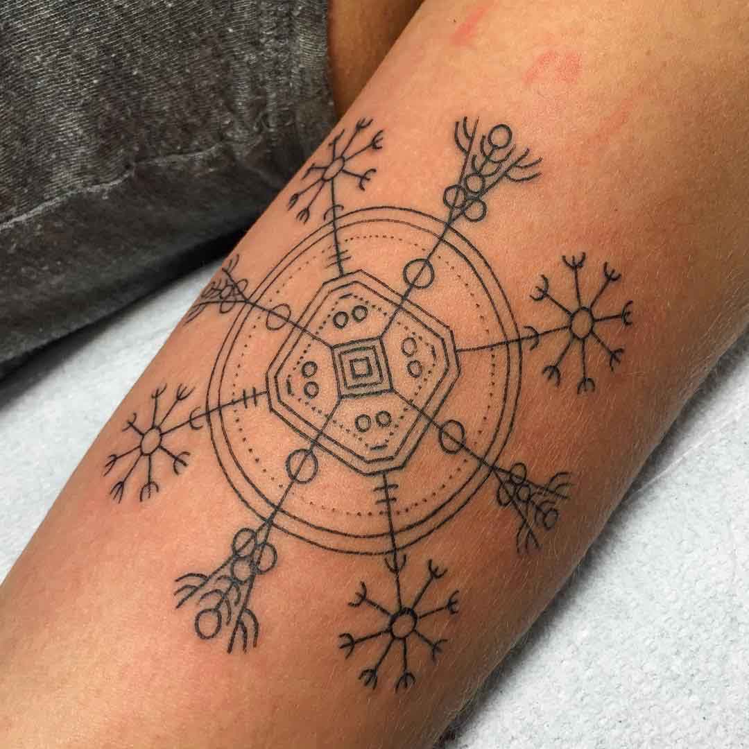 arm tattoo viking compass