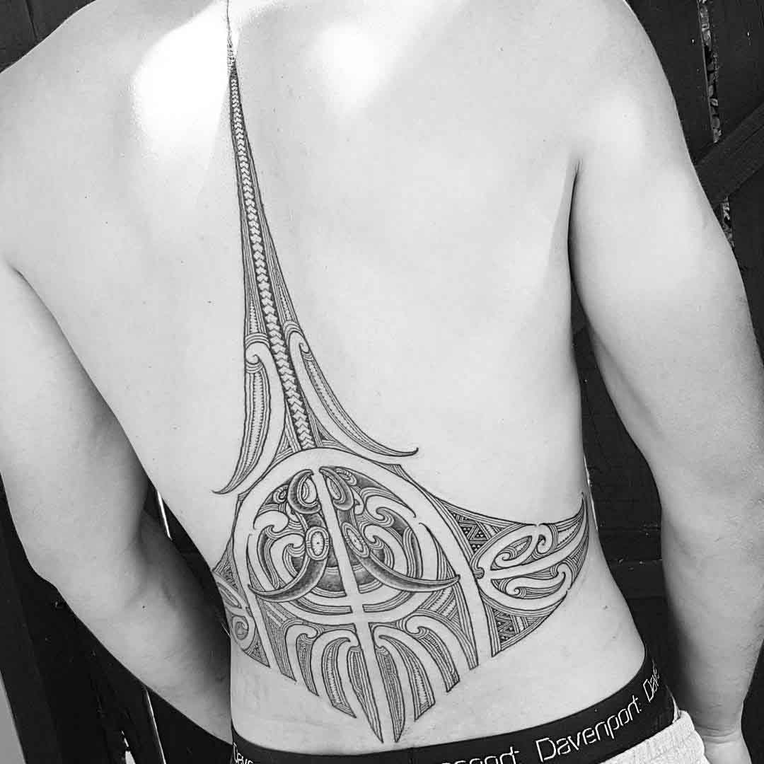 back tattoo polynesian style