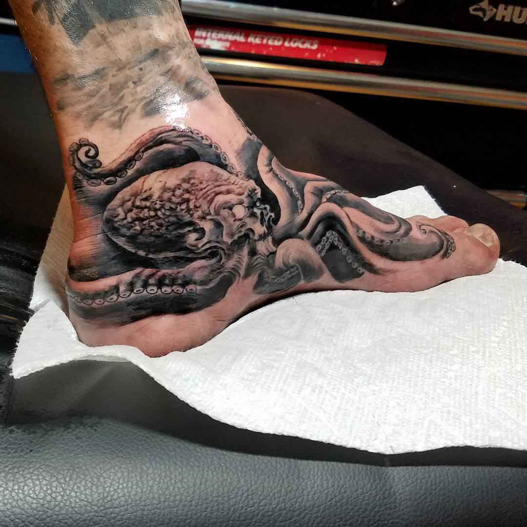 side tattoo octopus