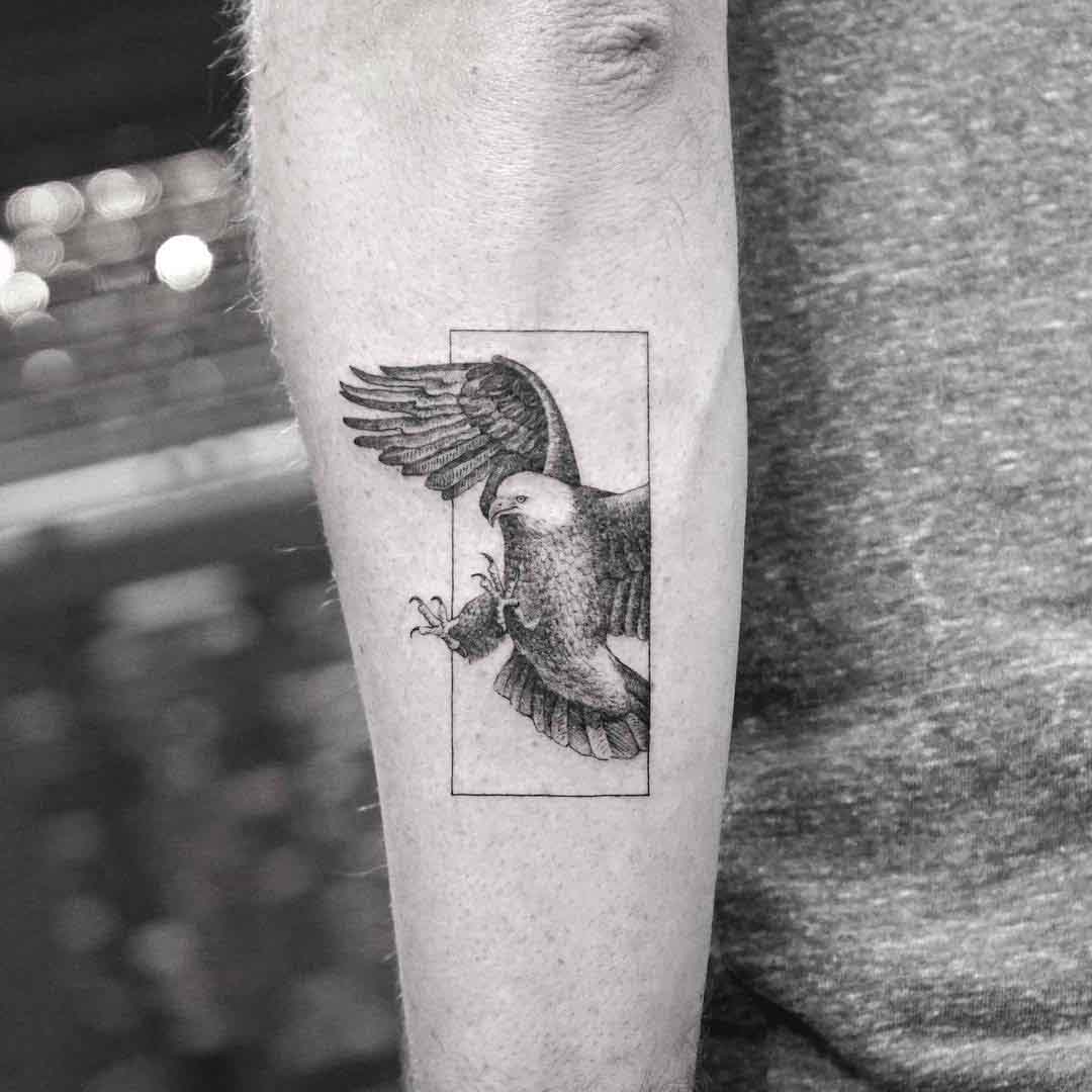 arm tattoo eagle in frame