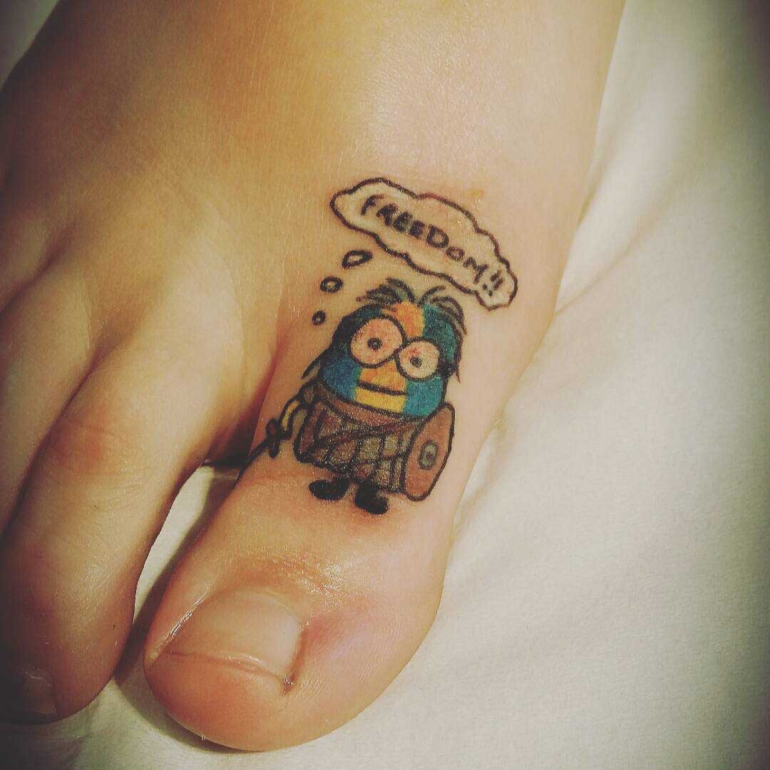 Freedom Minion Tattoo on Toe