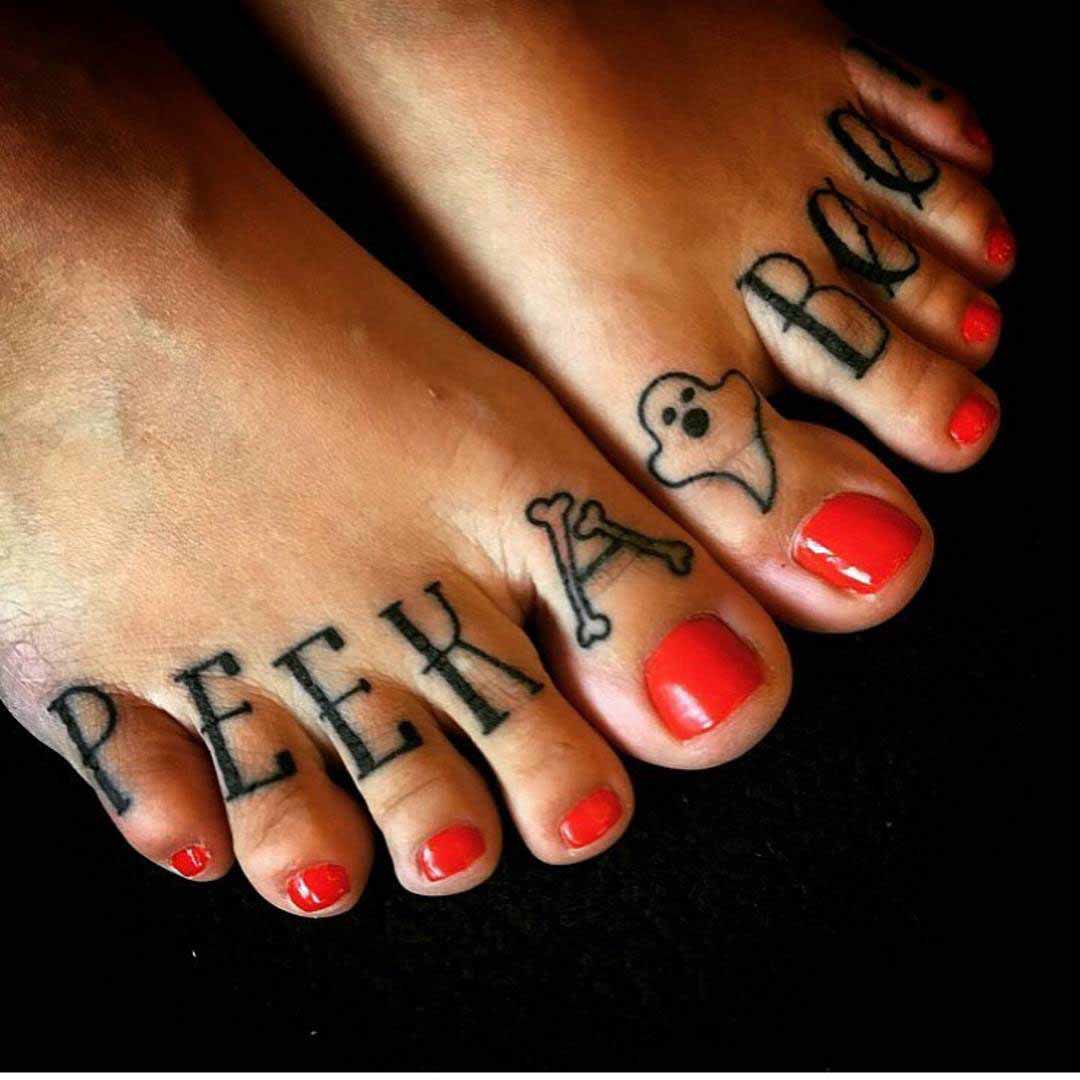 Ghost Tattoo on Toes by Jeff Saunders Tattoo