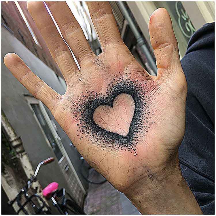 Heart Palm Tattoo