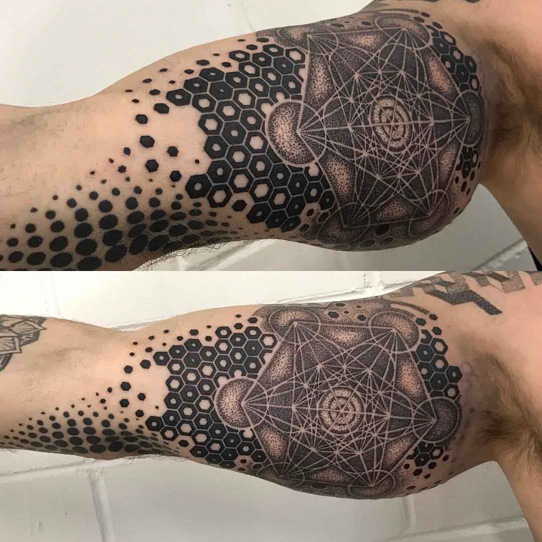 inner bicep tattoo geometry