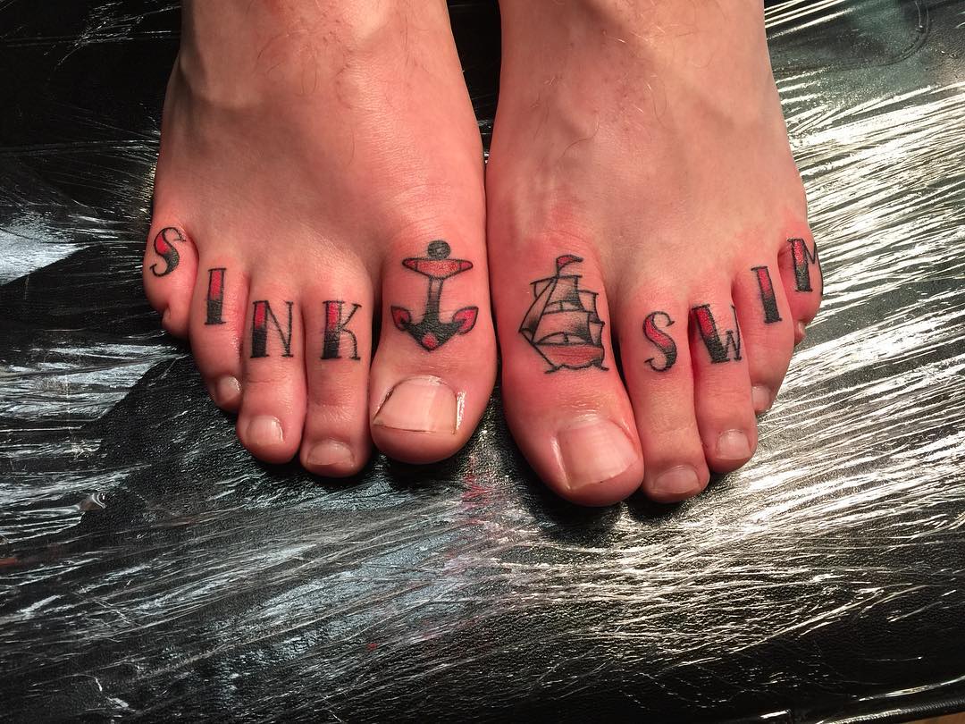 Nautical Toes Tattoo by Cody Lamaar