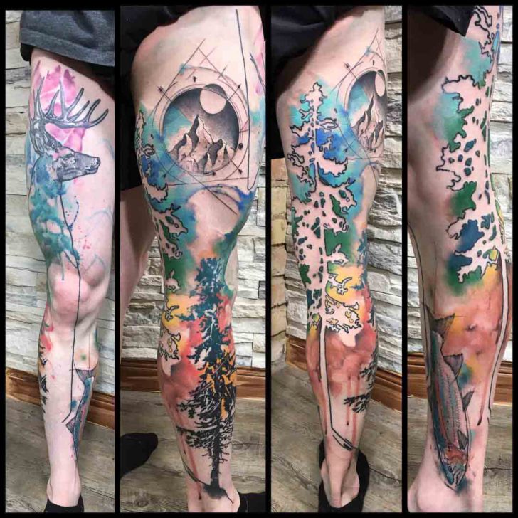 Forest Leg Tattoo Sleeve Best Tattoo Ideas Gallery