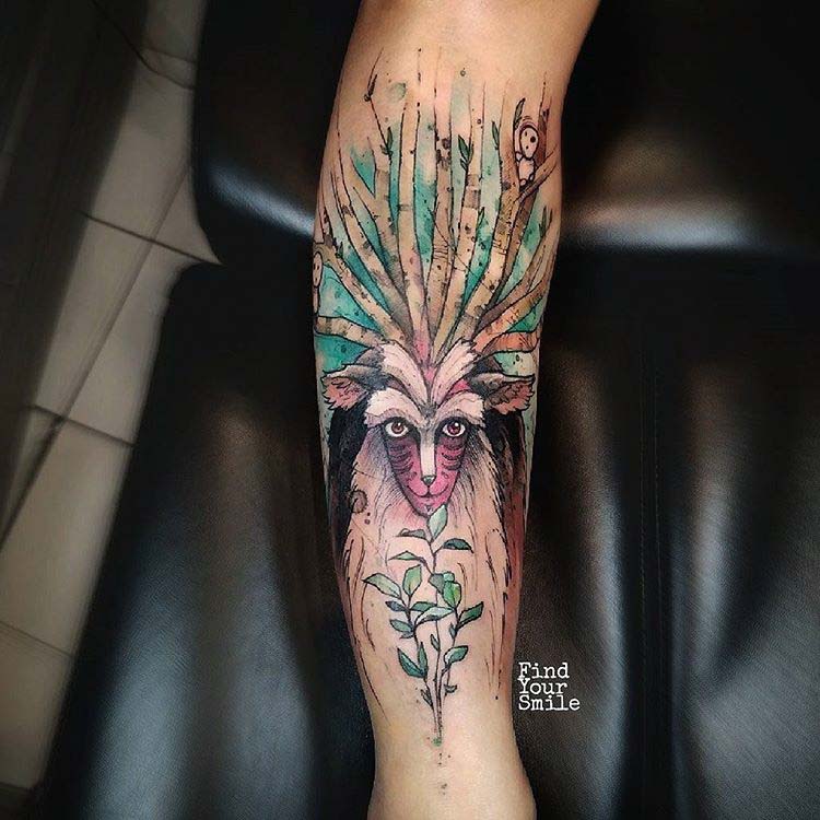 Bound For Glory Tattoo  Forest spirit from Princess Mononoke by