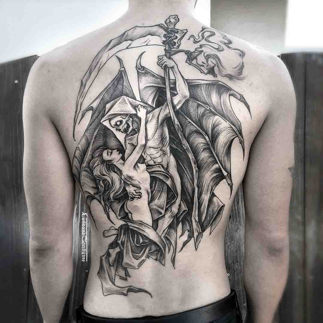 back tattoo angel of death
