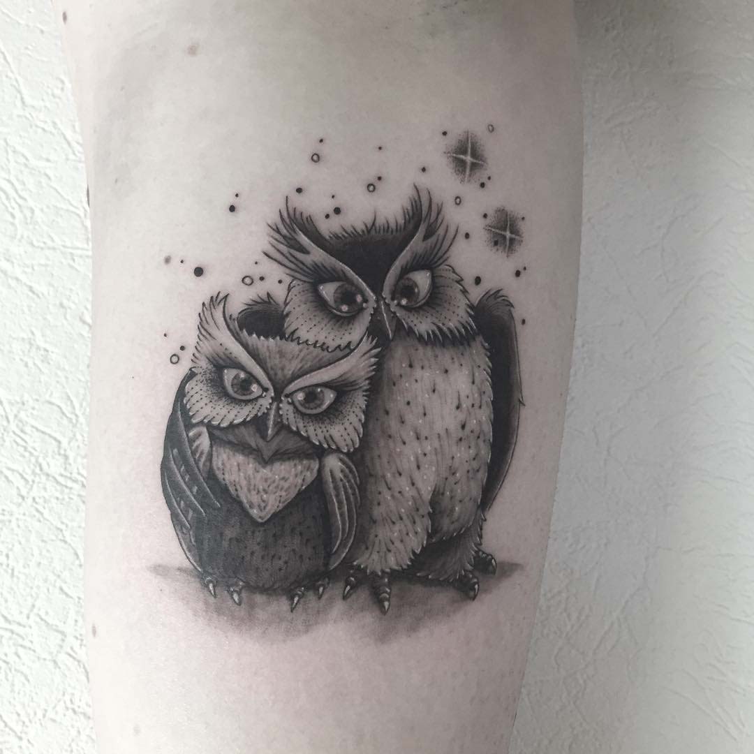 two owls tattoo