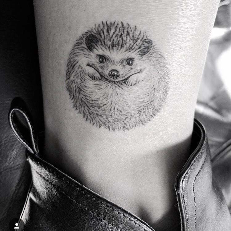 hedgehog tattoo on ankle