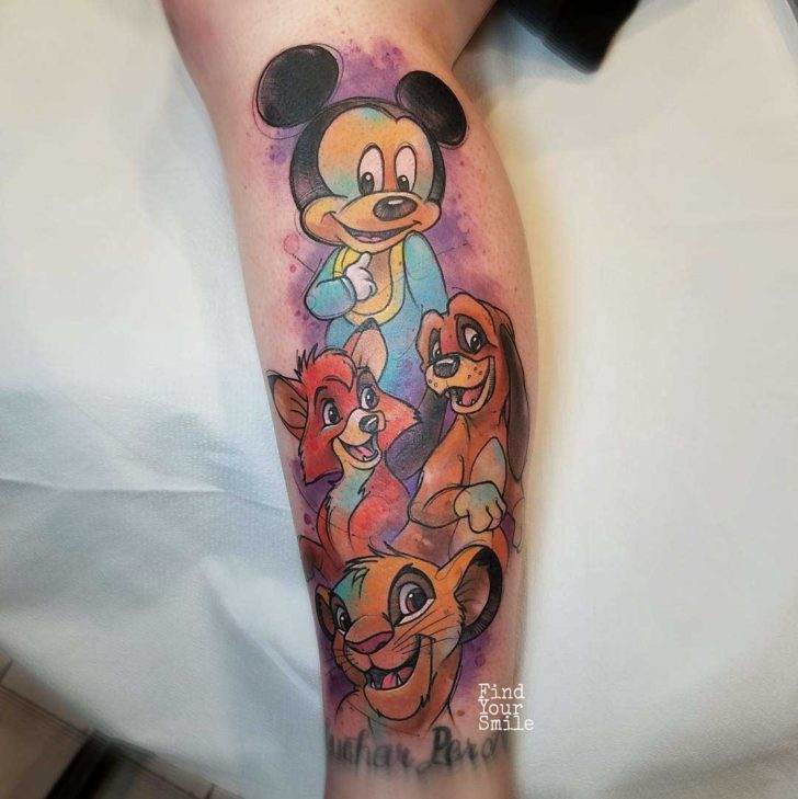 Watercolor Disney Tattoo on Arm Best Tattoo Ideas Gallery