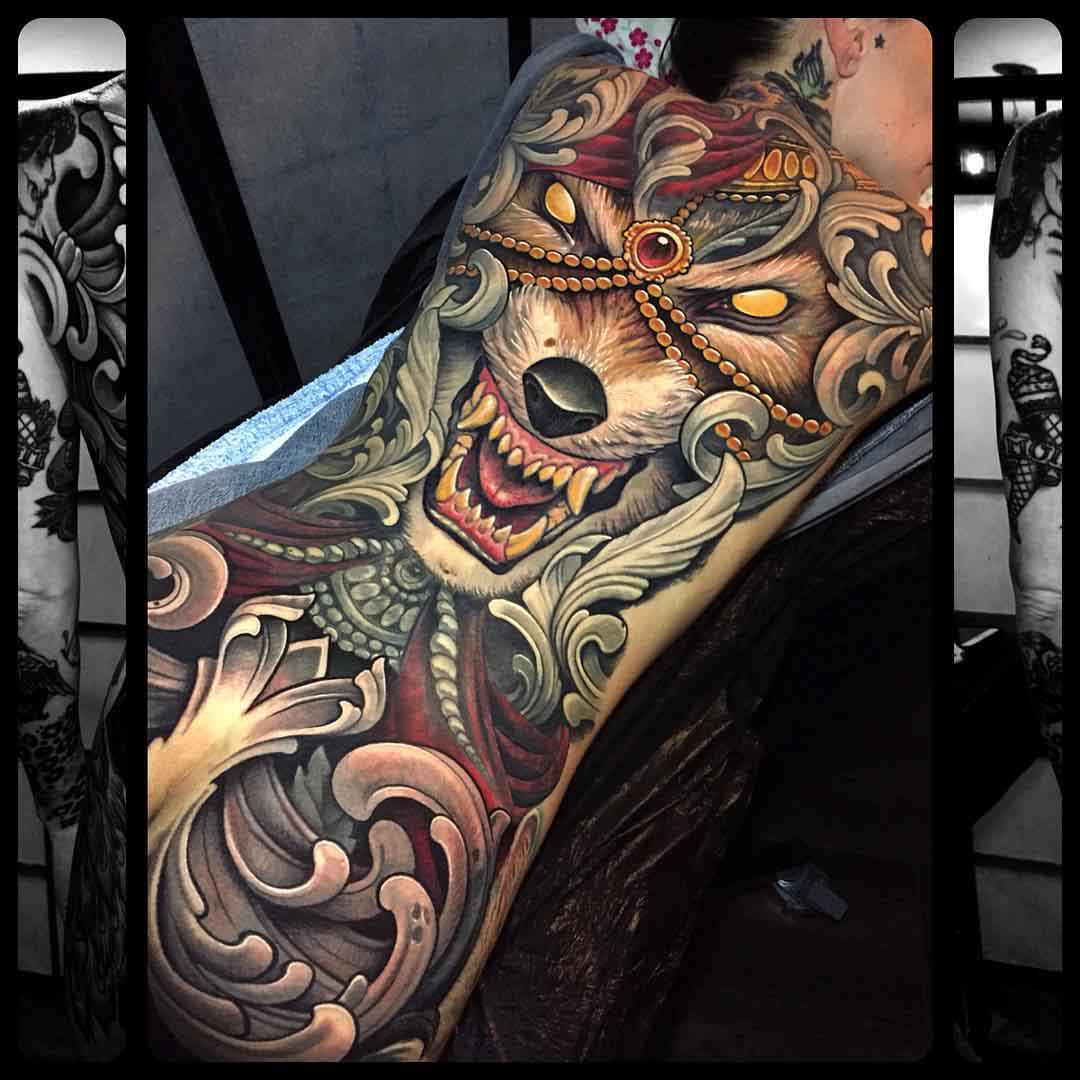 Wolf Tattoo on full back