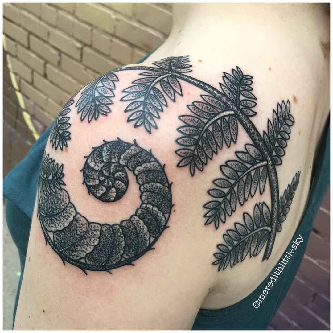 fern tattoo on shoulder